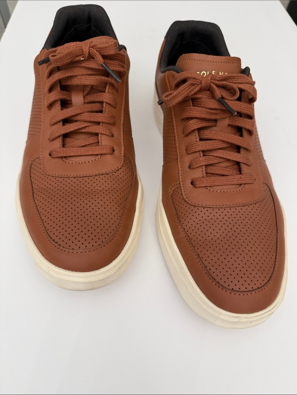 Cole Haan Men's Tan Leather Lace-Up Sneakers
